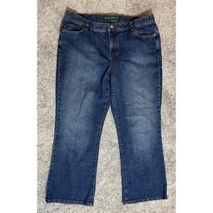 Lauren Ralph Lauren Jeans Co Womens 14P Blue Wash Straight Leg Denim